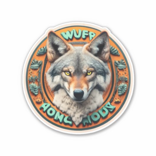 Wolf Mandala Voor Wolf Lover Wolf Liefde Stickers (Voorkant)