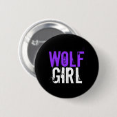 Wolf meisje ronde button 5,7 cm (Voorkant /achterkant)