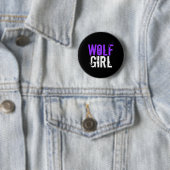 Wolf meisje ronde button 5,7 cm (In situ)
