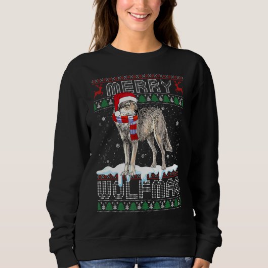 Wolf Merry Wolfmas kerstwolf Ugly Sweater (Voorkant)