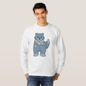 Wolf met beker koffie t-shirt (Voorkant volledig)