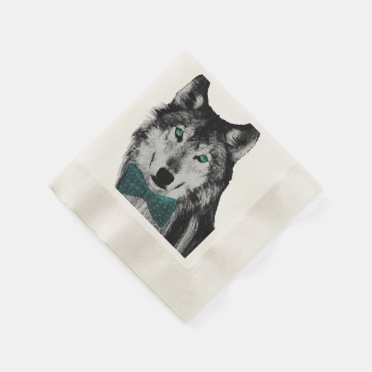 Wolf met blauwe ogen en een boog Stropdas Servetten (Hoek)