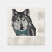 Wolf met blauwe ogen en een boog Stropdas Servetten (Voorkant)
