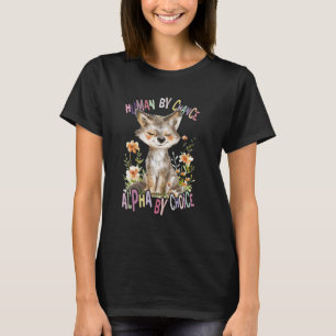 Wolf met bloemen Schattige wolven Dier Maan Alpha T-shirt