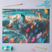 Wolf met bloemen tissuepapier (Craft)