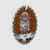 Wolf met bril ornament (voorkant)