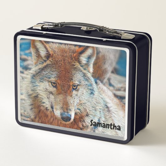 Wolf Metal Lunchbox (Achterkant)
