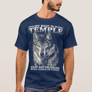 Wolf mijn lichaam is een tempel-ancient en krommen t-shirt