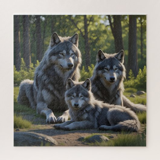 Wolf Moeder en Jong Legpuzzel (Verticaal)