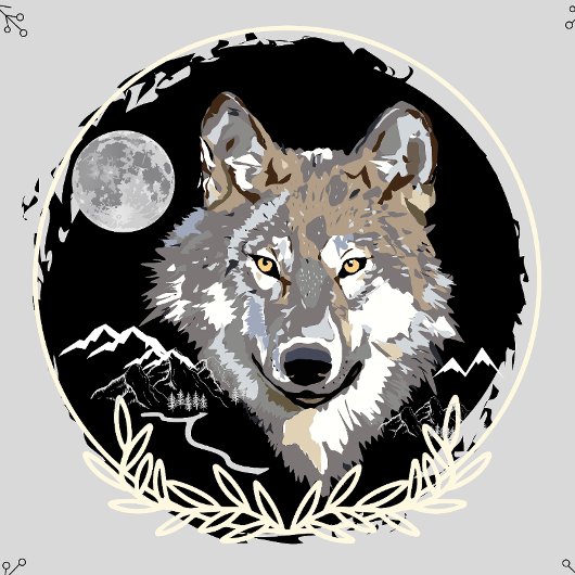 Wolf Mok Gray en Zwarte Mok
