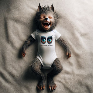 Wolf Monster Eyes beroemd gemaakt door Happy Hallo Romper