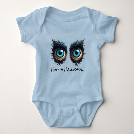 Wolf Monster Eyes beroemd gemaakt door Happy Hallo Romper (Voorkant)