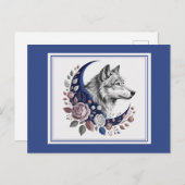 Wolf & Moon Briefkaart (Voorkant / Achterkant)