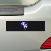 Wolf & Moon Dark Blue Night Collage Bumpersticker (Op auto)