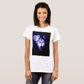 Wolf & Moon Dark Blue Night Collage T-shirt (Voorkant volledig)