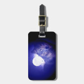 Wolf, Moon en Blue Night Bagagelabel (Voorkant verticaal)