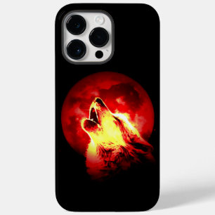 Wolf, Moon en Red Sky Case-Mate iPhone 14 Pro Max Hoesje