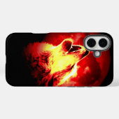 Wolf, Moon en Red Sky Case-Mate iPhone Case (Achterkant (horizontaal))