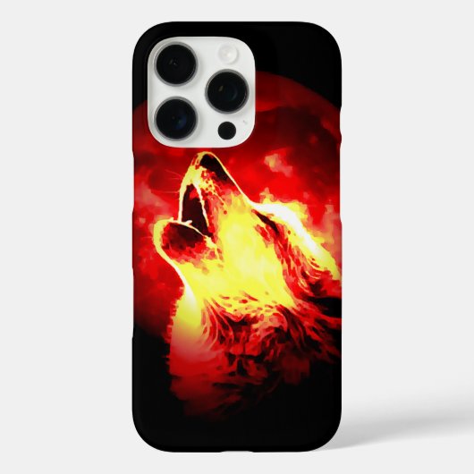 Wolf, Moon en Red Sky Case-Mate iPhone Case (Achterkant)