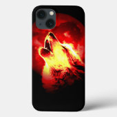 Wolf, Moon en Red Sky Case-Mate iPhone Case (Achterkant)