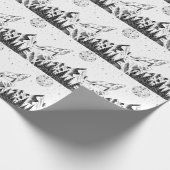 Wolf Moon: Gebergten Grafische schets. Cadeaupapier (Hoek)