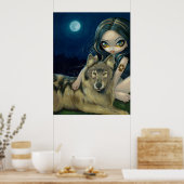 Wolf Moon gothic fantasy Art Print (Keuken)