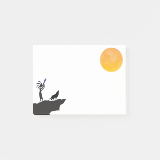 Wolf Moon Kokopelli Post-it Notes (Voorkant)
