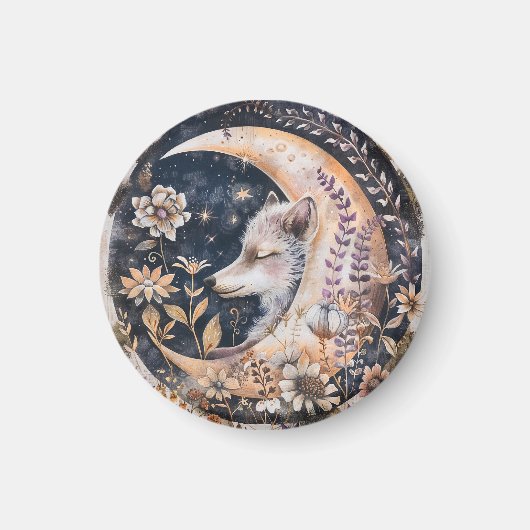 Wolf Moon Magnet Magneet (Voorkant)