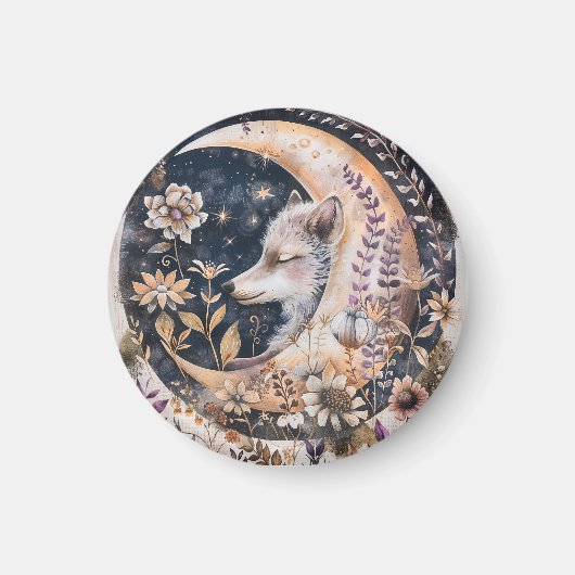 Wolf Moon Magnet Magneet (Voorkant)