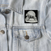 Wolf Moon profiel Vierkante Button 5,1 Cm (In situ)