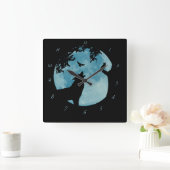 Wolf Moon Raven Owl Wildlife Clock Vierkante Klok (Huis)