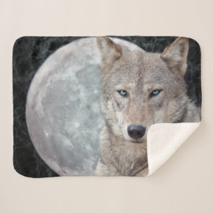 Wolf Moon Sherpa Blanket Deken