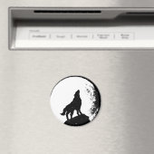 Wolf & Moon Silhoutte Magneet (Insitu (Vaatwasser))