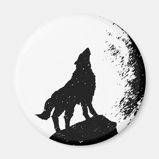 Wolf & Moon Silhoutte Magneet (Voorkant)