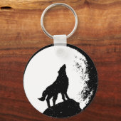 Wolf & Moon Silhoutte Sleutelhanger (Voorkant)