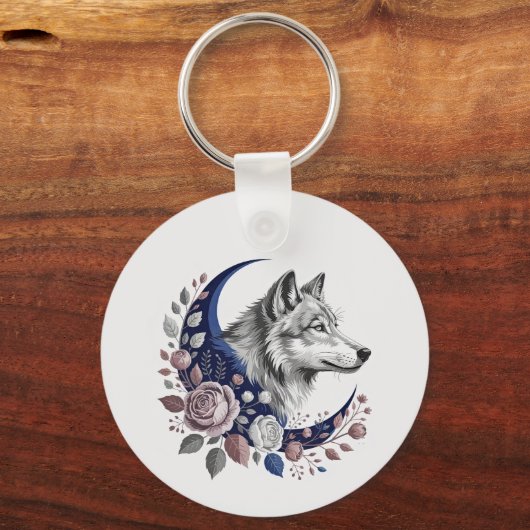 Wolf & Moon Sleutelhanger (Voorkant)