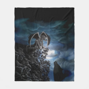 Wolf Moon - Wolf met Golem Fleece Deken