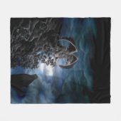 Wolf Moon - Wolf met Golem Fleece Deken (Voorkant (Horizontaal))