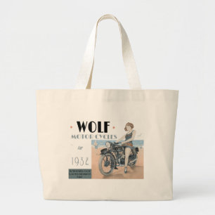 Wolf Motorcycles Large Tote Bag