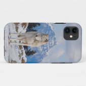 Wolf & Mountain Wildlife Art iPhone 5 Hoesje (Achterkant (horizontaal))