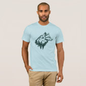 Wolf mountains minimalist art t-shirt (Voorkant volledig)