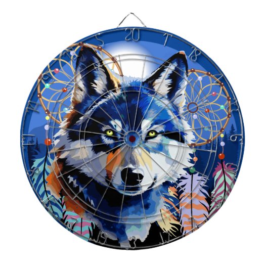 Wolf Native Animal Spirit Dartbord (Voorkant)