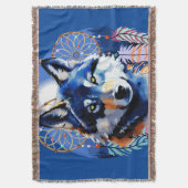 Wolf Native Animal Spirit Deken (Voorkant Verticaal)