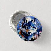 Wolf Native Animal Spirit Ronde Button 3,2 Cm (Voorkant /achterkant)