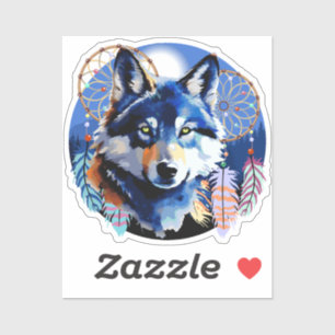 Wolf Native Animal Spirit Square Sticker