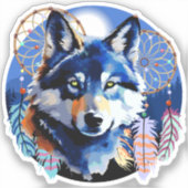 Wolf Native Animal Spirit Square Sticker (Voorkant)