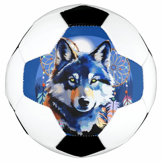 Wolf Native Animal Spirit Voetbal (Voorkant)