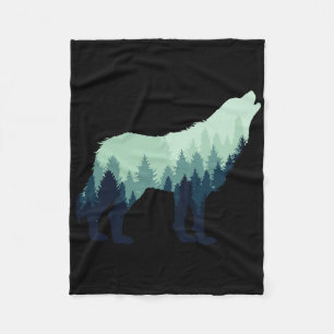Wolf Natuur Outdoor Bos Kamperen Wandelgeschenk Fleece Deken