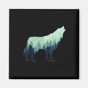 Wolf Natuur Outdoor Bos Kamperen Wandelgeschenk Magneet
