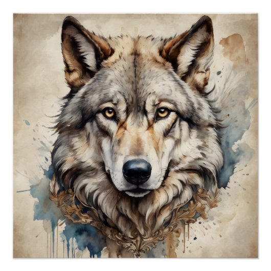 Wolf no 3 Glanzend Poster Perfect Poster (Voorkant)